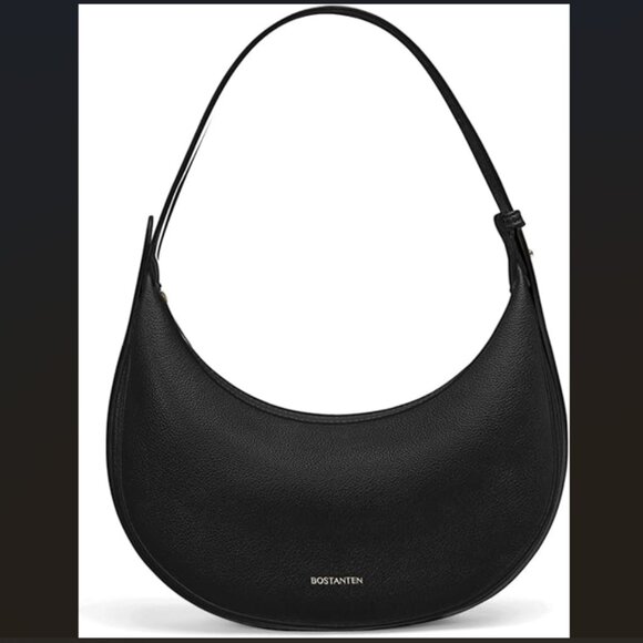 Crescent Crossbody Adjustable Shoulder/Clutch Bag, Black, Vegan Leather, NWOT - Picture 1 of 9